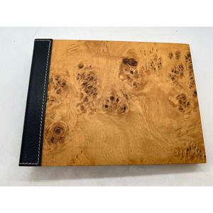 Vintage Italian Luxury Scrapbook Album Postmodern Pinetti Burled Mappa Wood